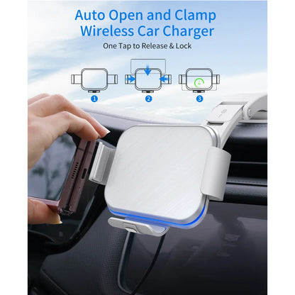 Veranixium Folding Screen Mobile Phone Wireless Fast Charging Stand with Auto-Clamping