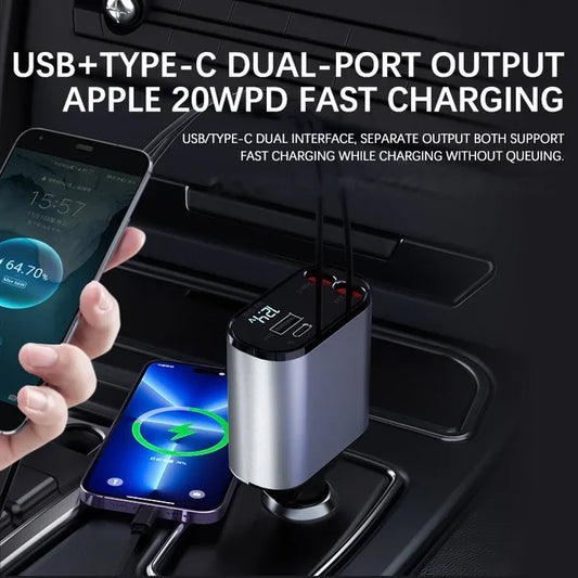 Veranixium 100W Super Fast Charging Metal Car Charger - Premium Power on the Go