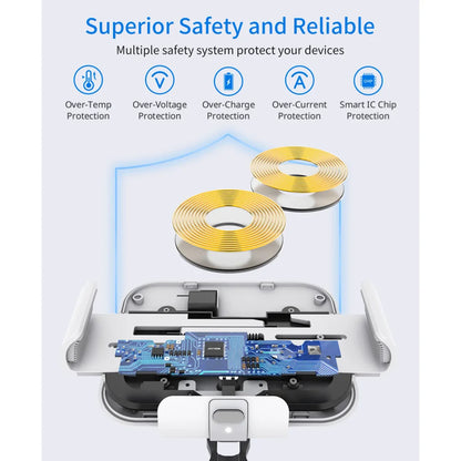 Veranixium Folding Screen Mobile Phone Wireless Fast Charging Stand with Auto-Clamping