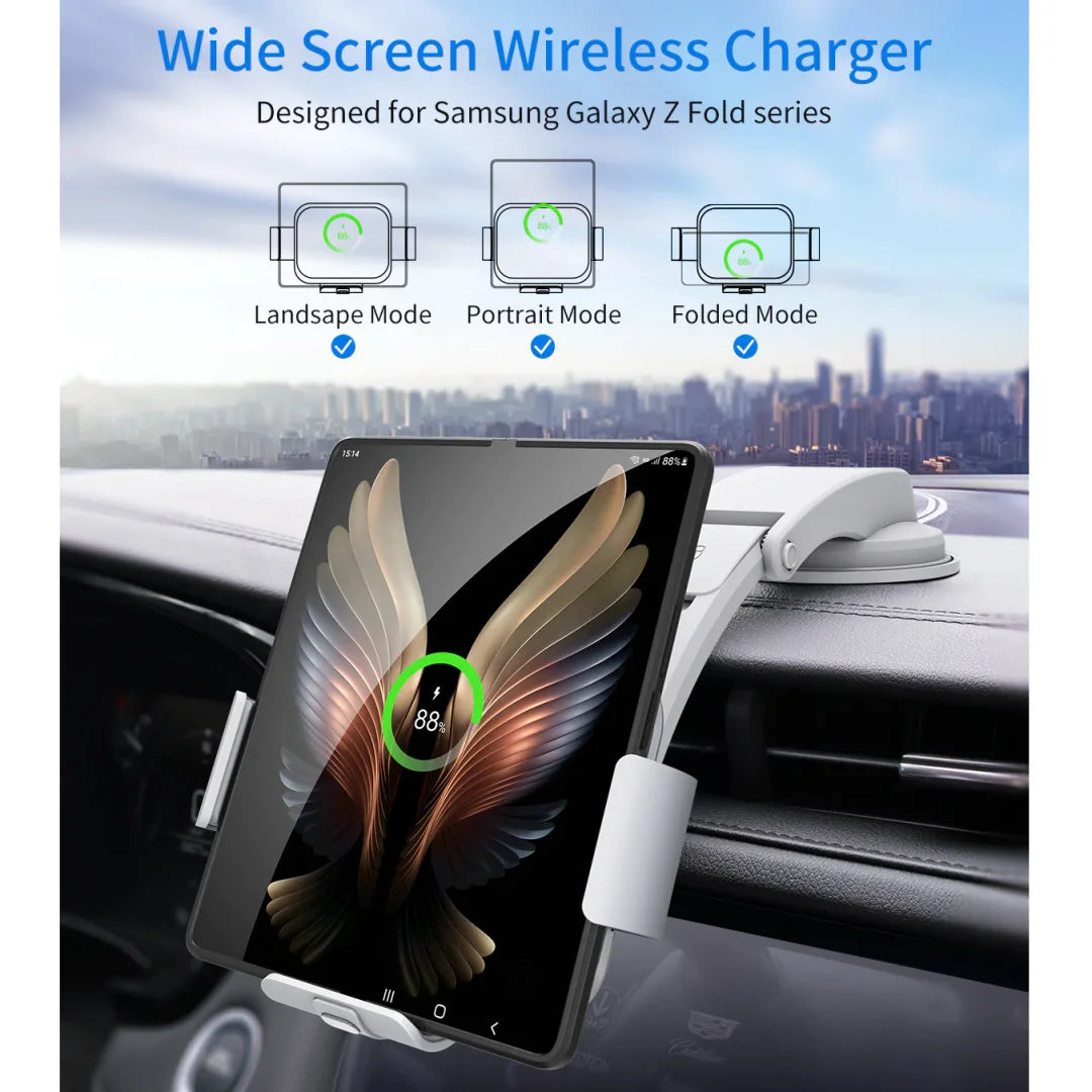 Veranixium Folding Screen Mobile Phone Wireless Fast Charging Stand with Auto-Clamping