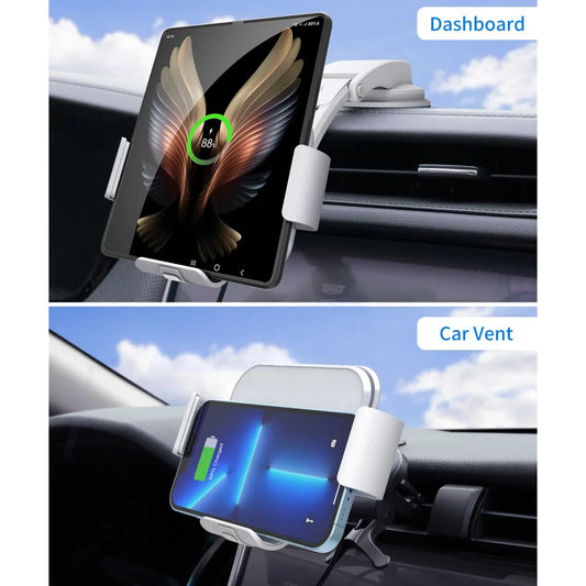 Veranixium Folding Screen Mobile Phone Wireless Fast Charging Stand with Auto-Clamping