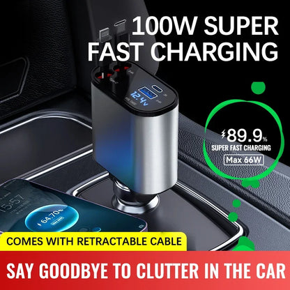 Veranixium 100W Super Fast Charging Metal Car Charger - Premium Power on the Go